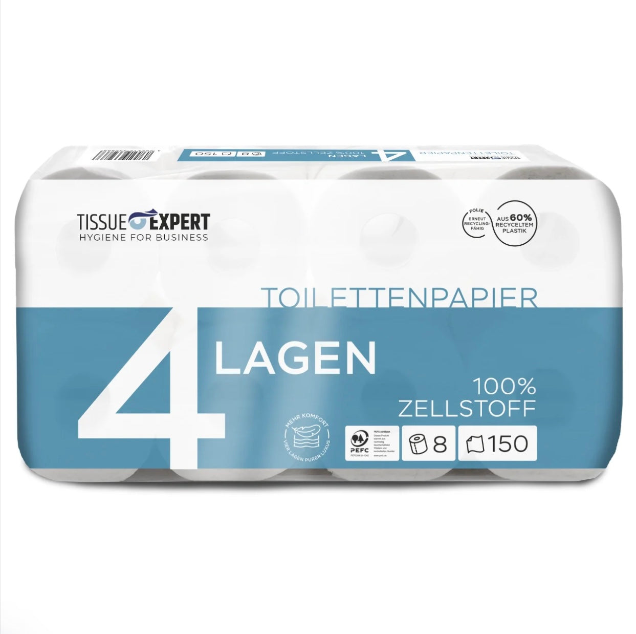 Toilettenpapier 4-Lagig aus 100% Zellstoff