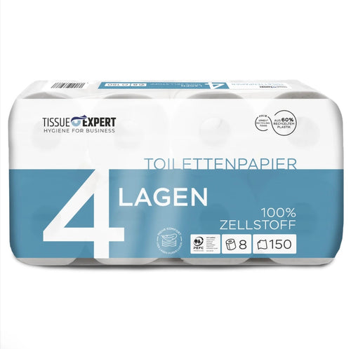 Toilettenpapier 4-Lagig aus 100% Zellstoff