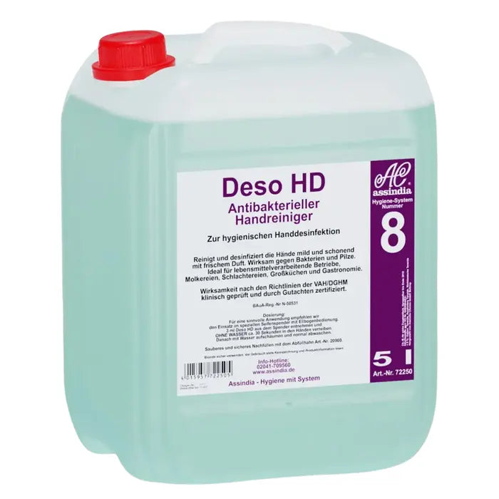 Assindia Deso HD antibakterieller Handreiniger 5 Liter Kanister, klinisch geprüfte Handdesinfektion