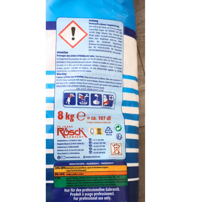 Sanomat Hygiene Voll- & Desinfektionswaschmittel im 8 kg Kunststoffsack, desinfizierendes Waschmittel für Weiß- und Buntwäsche