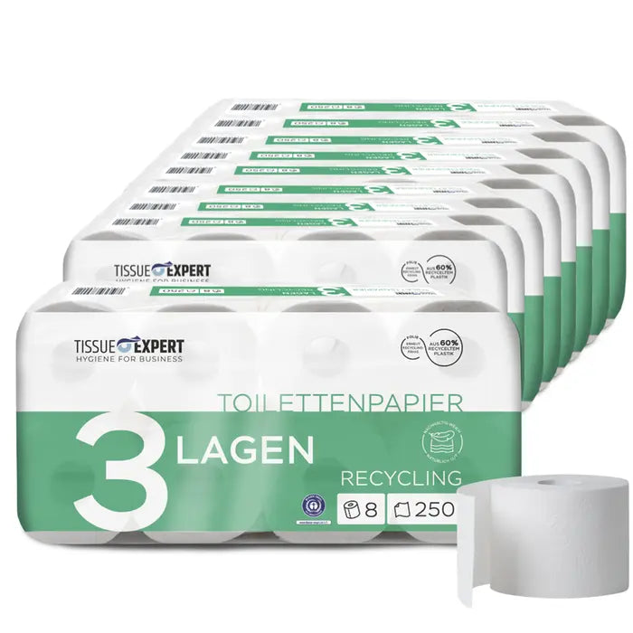 Tissue Expert Toilettenpapier Recycling 3-lagig, 72 Rollen à 250 Blatt