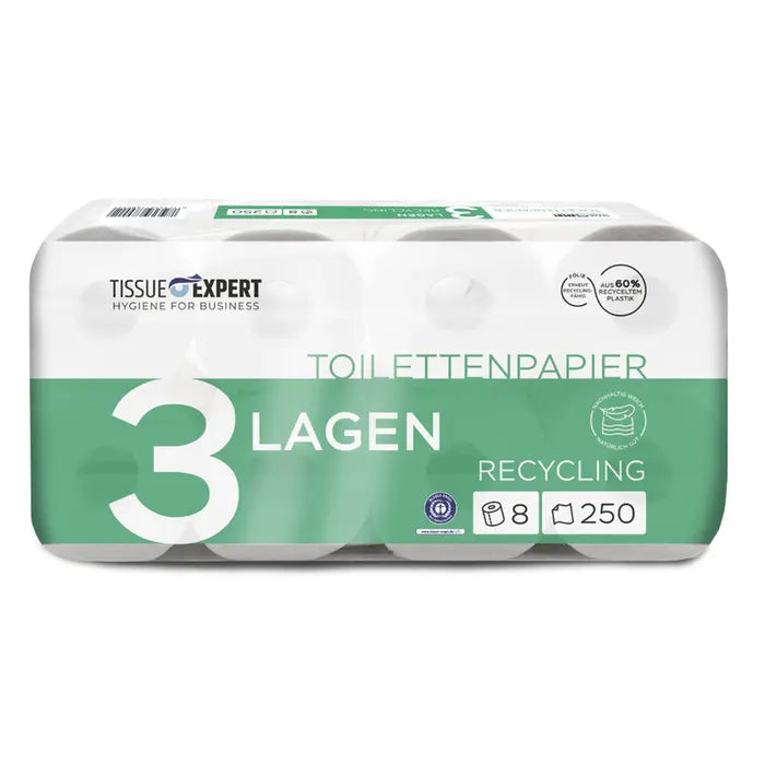 Tissue Expert Toilettenpapier Recycling 3-lagig, 72 Rollen à 250 Blatt