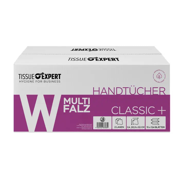Tissue Expert Handtücher 2-lagig W-Falz, 1860 Blatt, 20,3x32 cm