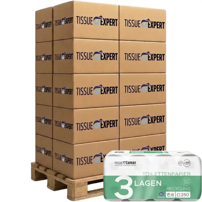 Palette Tissue Expert Toilettenpapier Recycling 3-lagig, 1152 Rollen à 250 Blatt
