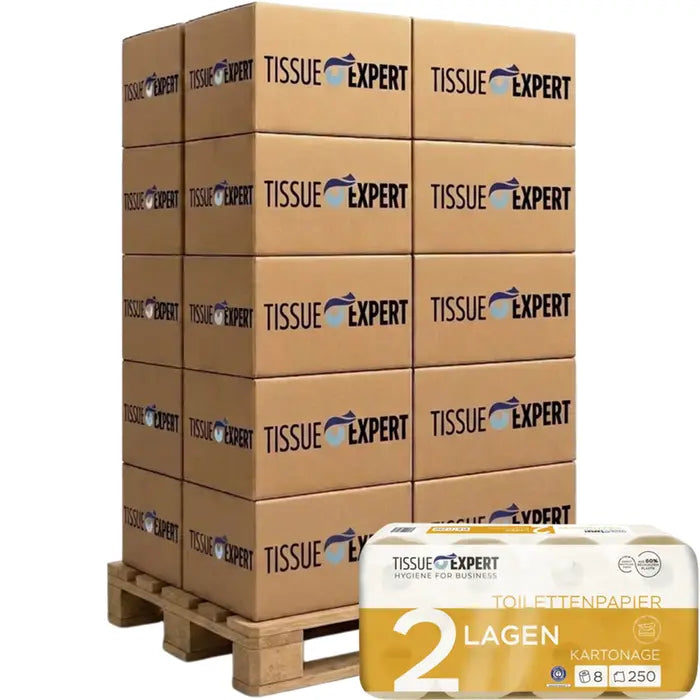 Palette Tissue Expert Toilettenpapier Kartonage 2-lagig, 1728 Rollen à 250 Blatt