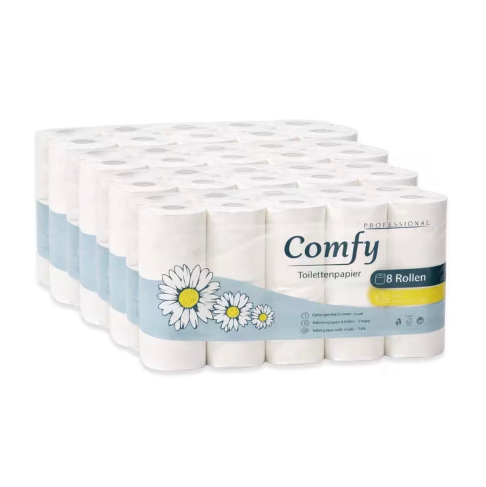 Comfy XXL Vorratspack – 64 Rollen Toilettenpapier, 3-lagig